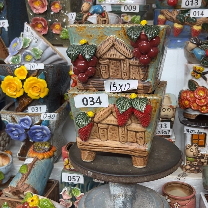 紫砂花盆粗陶材质多肉花盆