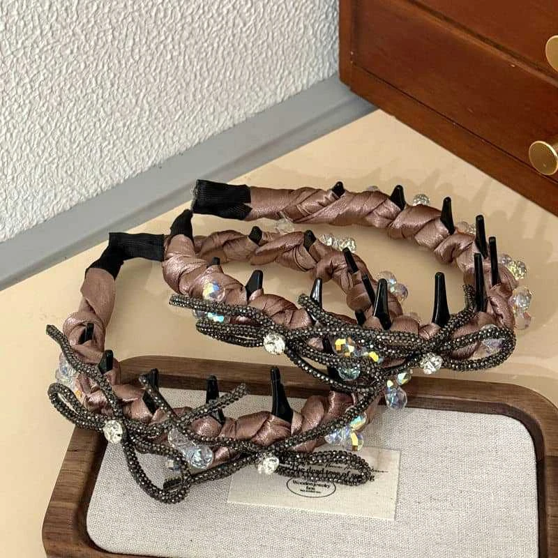 vieruodis2025款黑色气质发箍时尚轻奢繁星高颅顶头箍上班族发饰