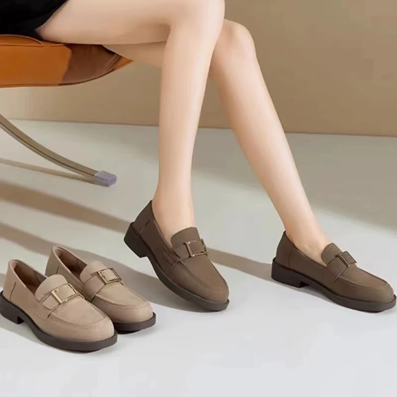 春季时尚小皮鞋英伦风软底舒适百搭款乐福单鞋128-1或179-6071