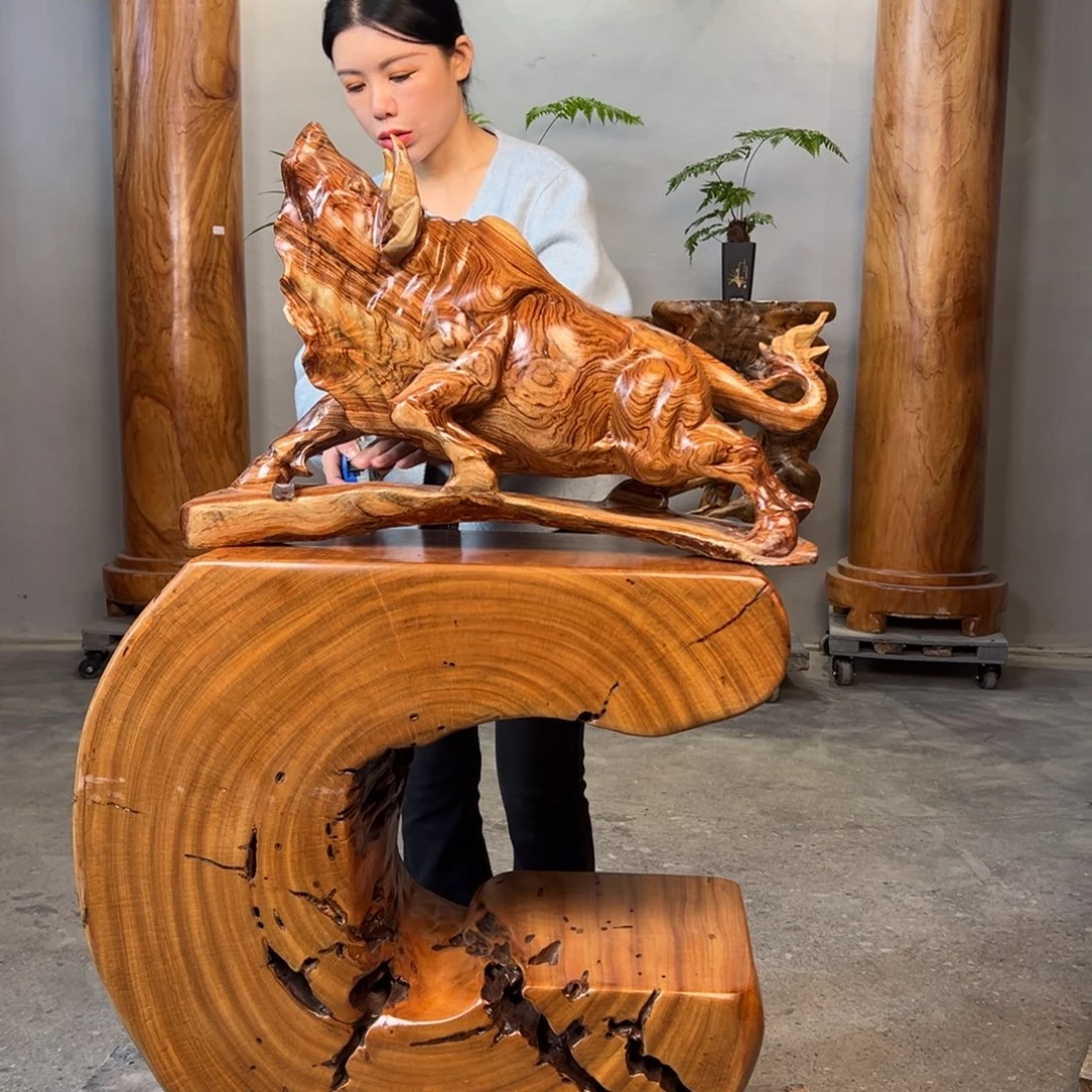 香樟木66公分长牛气冲天