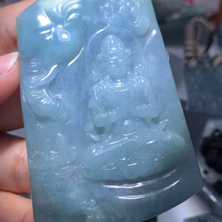 翡翠颈饰未镶嵌保真天然A货翡翠