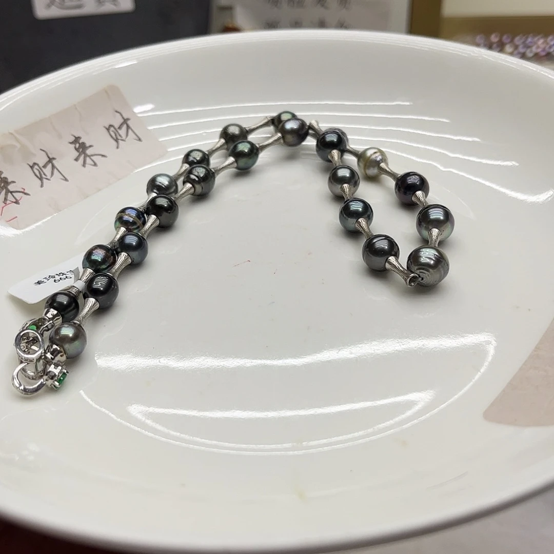 海水珍珠银S925镶嵌颈饰