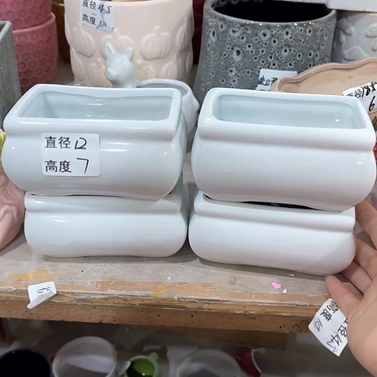 多肉绿植陶瓷花盆9:9包邮，有孔