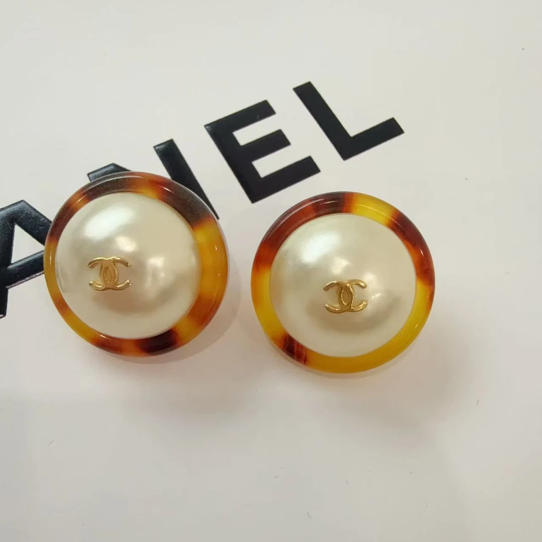 95新 Chanel/香奈儿 Chanel vintage香奈儿中古帽帽珍珠耳夹