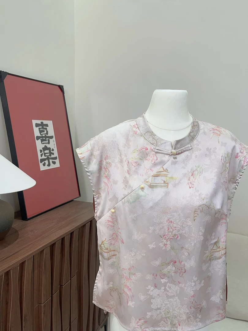 【桃园】2025夏季新款气质百搭显瘦新中式短袖女日常宽松