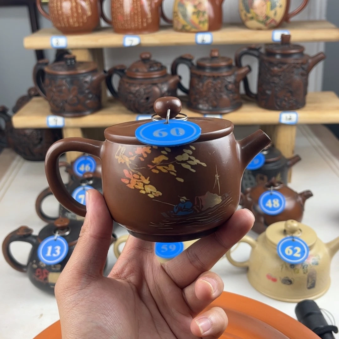 壶200cc建水紫陶全手工制作，老匠人传承手艺
