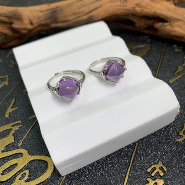 紫水晶戒指-多样性发一-250214010【尺寸约10*14mm】