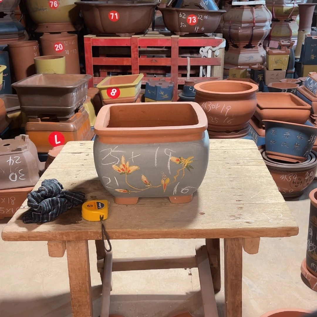 紫砂花盆四方盆一个