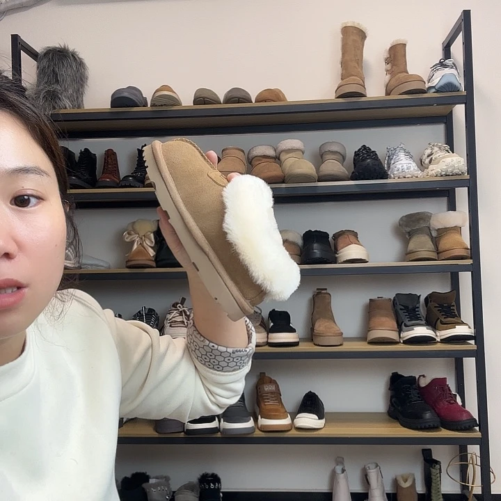 皮毛一体儿童鞋栗色34