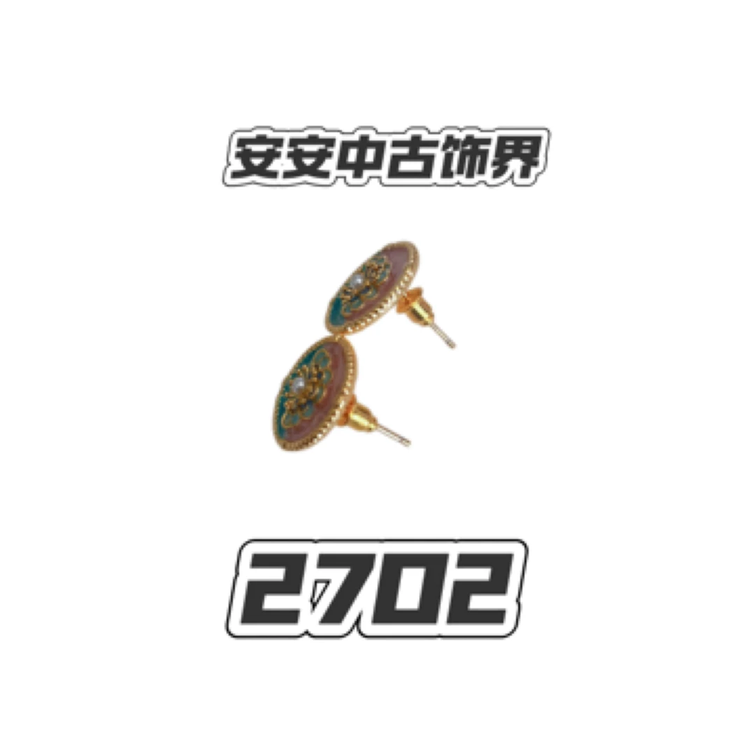 铜合金珐琅耳饰 2702-莫奈花园耳钉