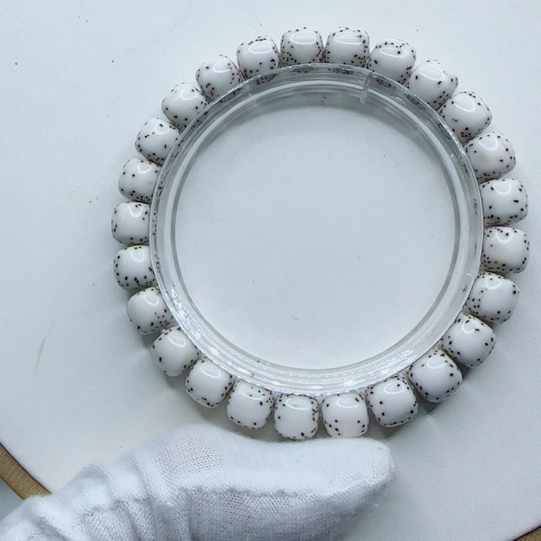 星月菩提手串原脂白双流白9×8同枝果b9