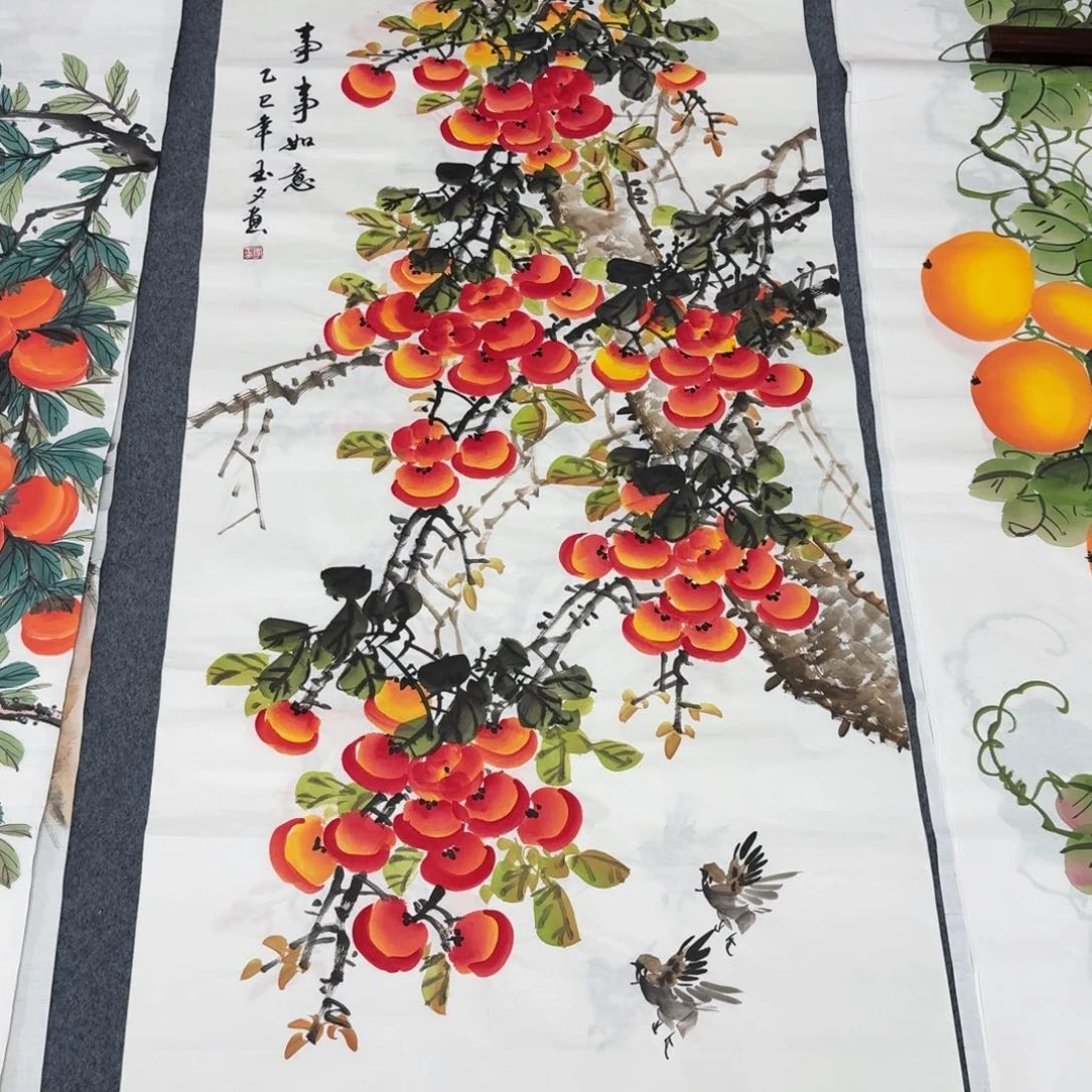 国画四尺尺寸70X140纯手绘作品