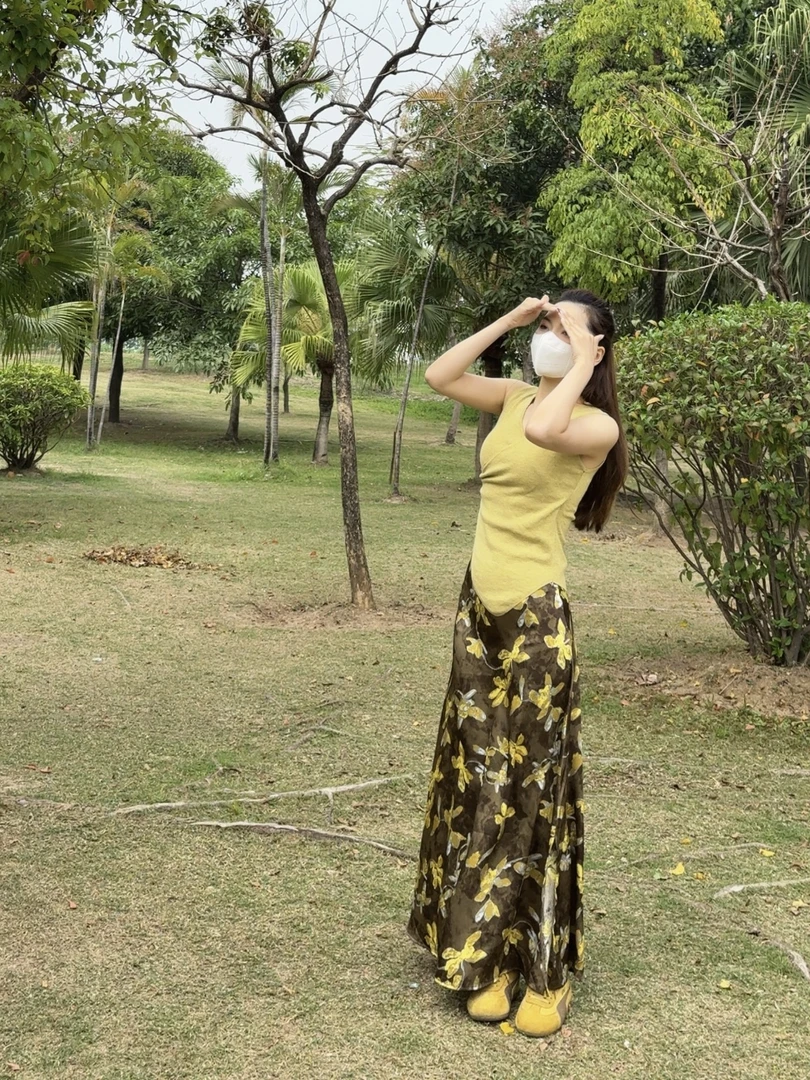 【AH纯】春上新！复古优雅文艺气质高腰半身裙时尚高腰印花半身裙