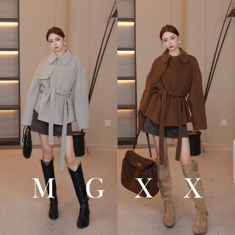 MG小象 [洛蒙德】入冬高级感羊毛双面呢女短款大衣 M825Z19781