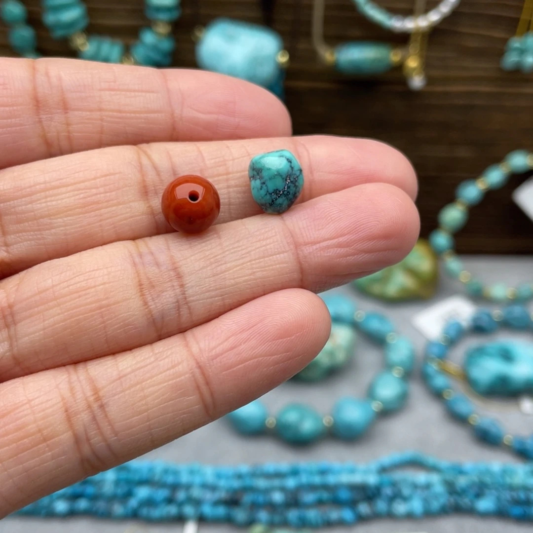 南红玛瑙未镶嵌随行豆子