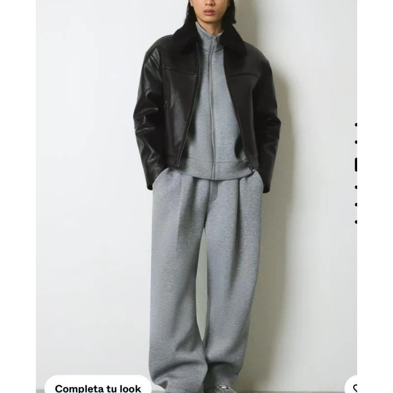 西班轻奢 含自然植物纤维 超轻厚款 立体感 男女士空气层宽松裤子