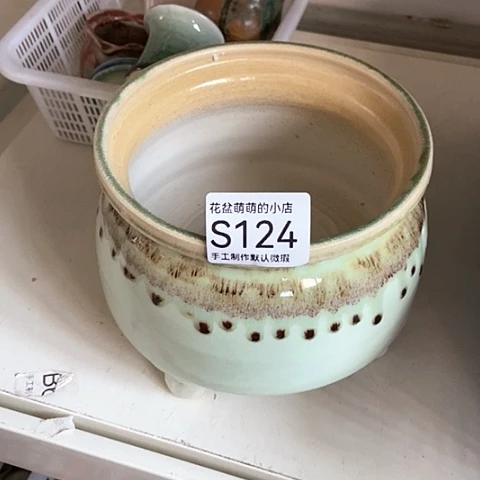 紫砂花盆124微瑕品口径14厘米左右的