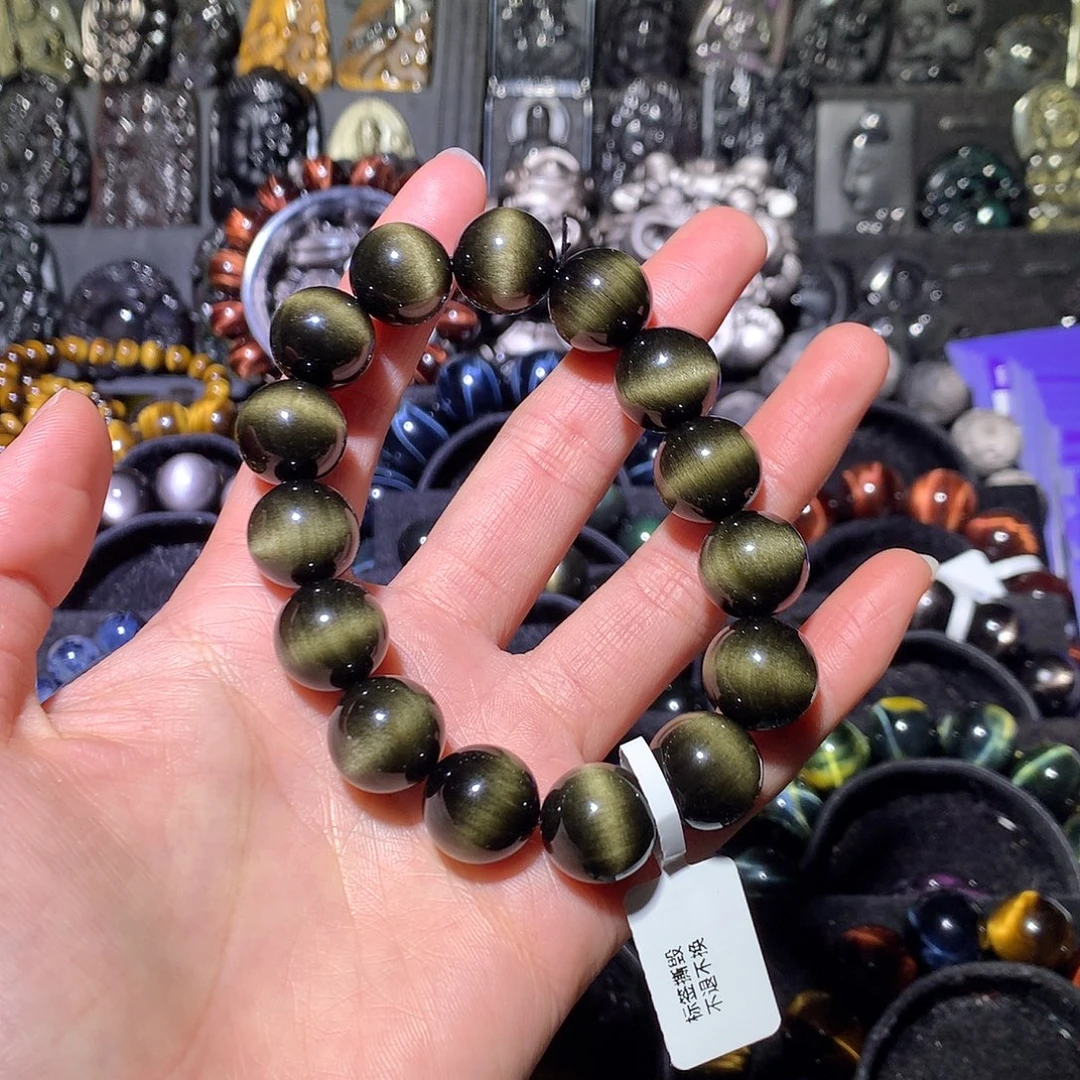 妙***爹黑曜岩未镶嵌手链