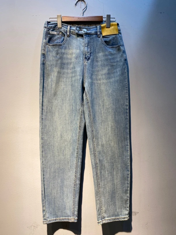 麦寻女装专柜正品春款KCNCQ036哈伦牛仔裤高腰直筒萝卜老爹裤