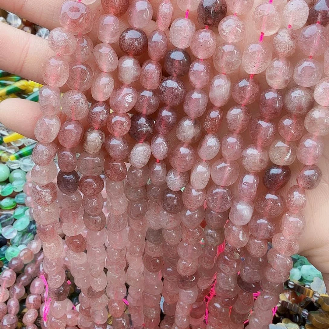 玛瑙/玉髓珠宝半成品未镶嵌草莓晶1条随行