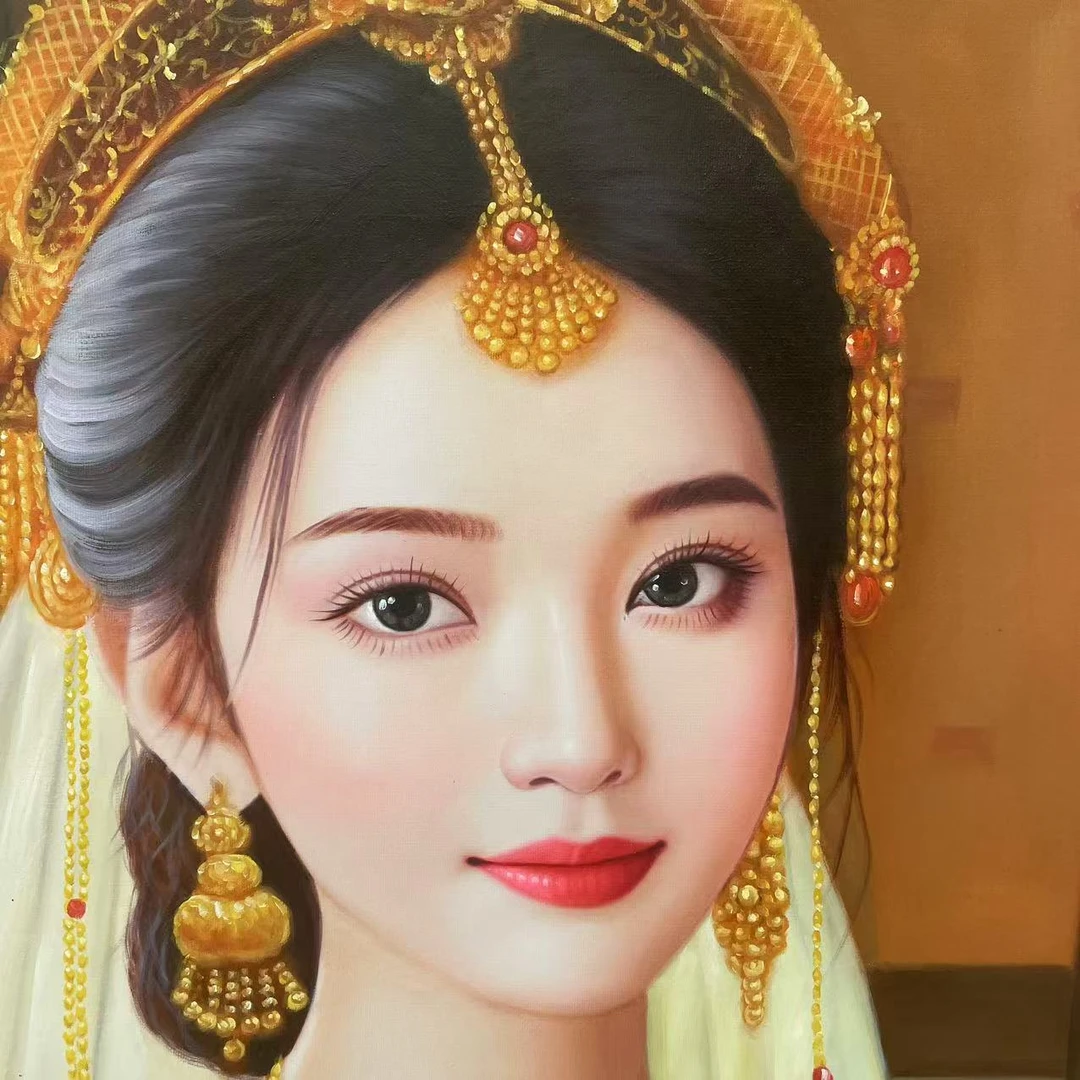 林彦新-***新-- 古兰丹姆 --约60*90厘米-手绘油画-麻布