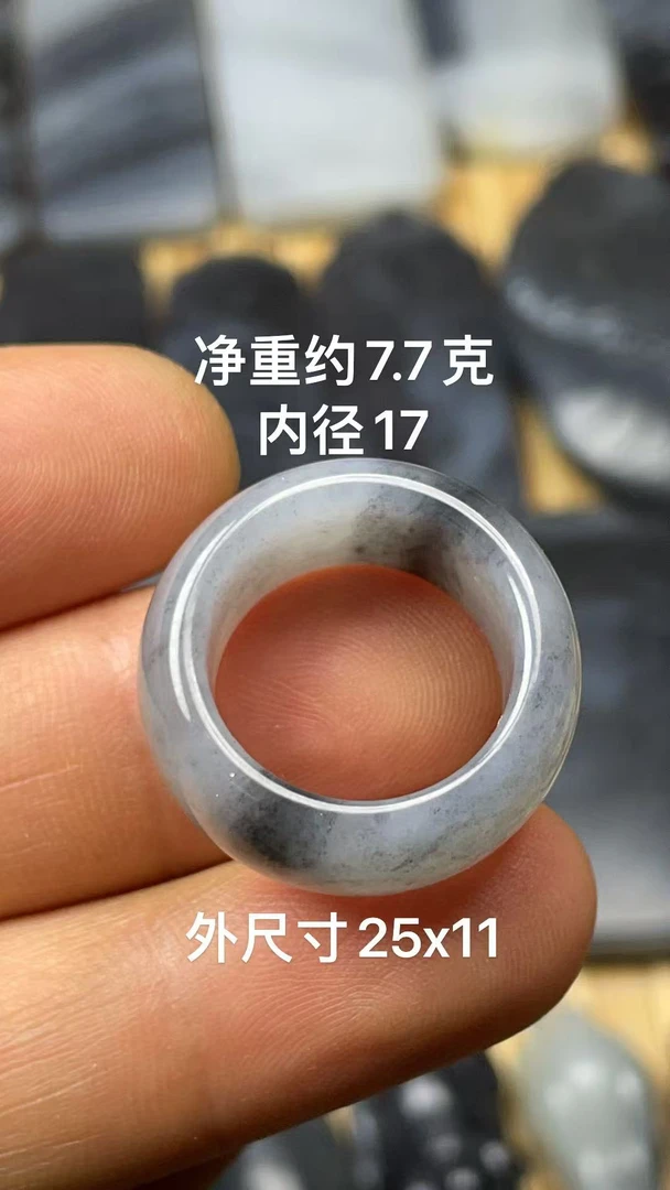 尺寸见图1！天然和田玉籽 料卡17转运板指戒指手玩件