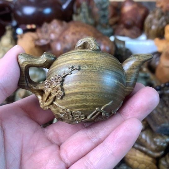 花梨木类绿檀木梅花壶好的