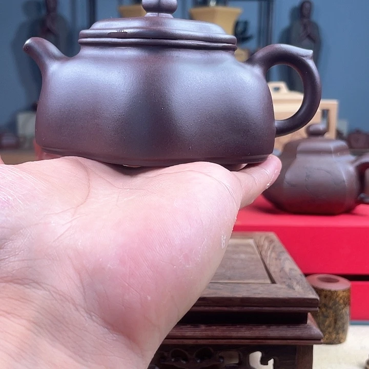 茶杯紫砂海棠壶微裂