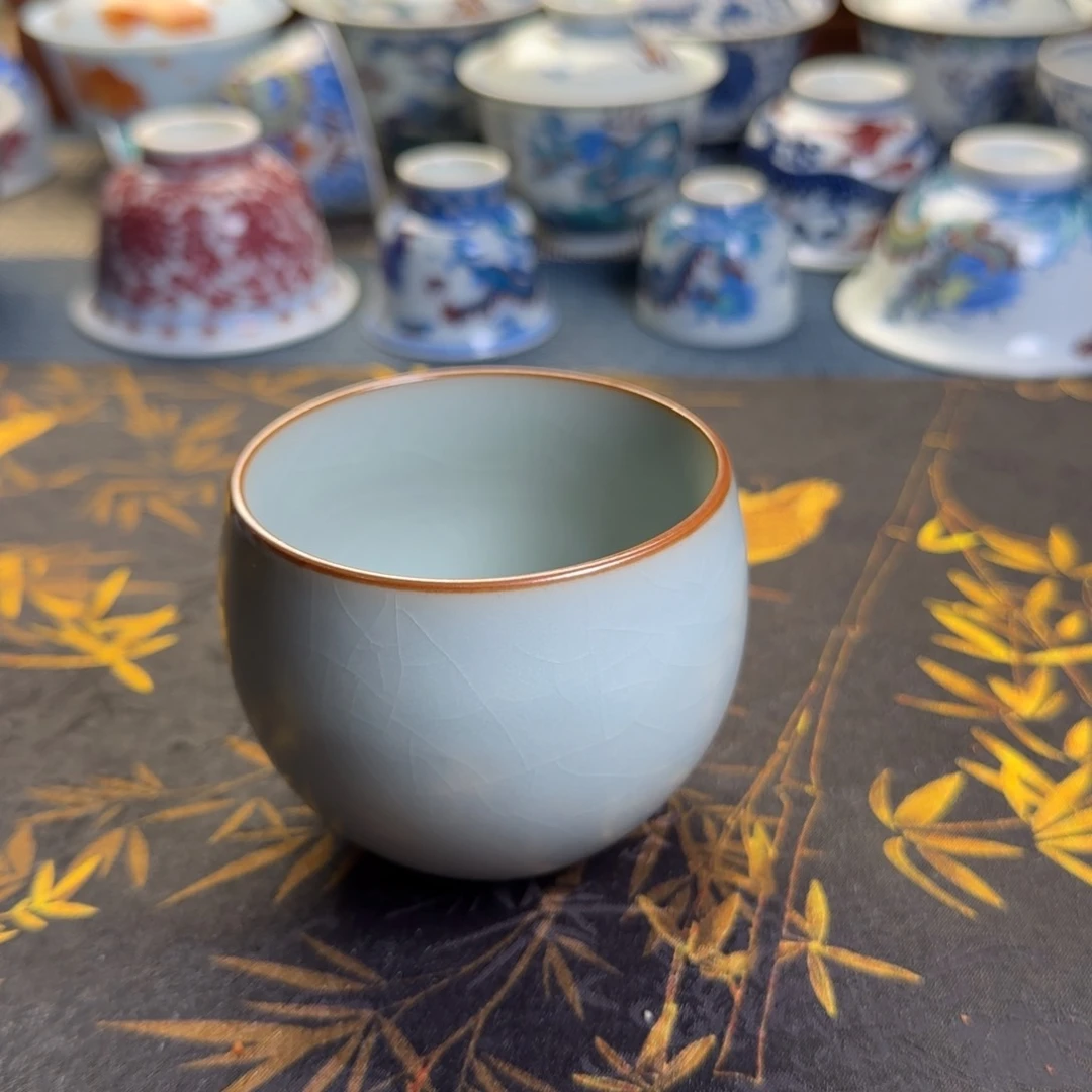 瓷片寧**远汝窑开片主人杯一个款式随机发