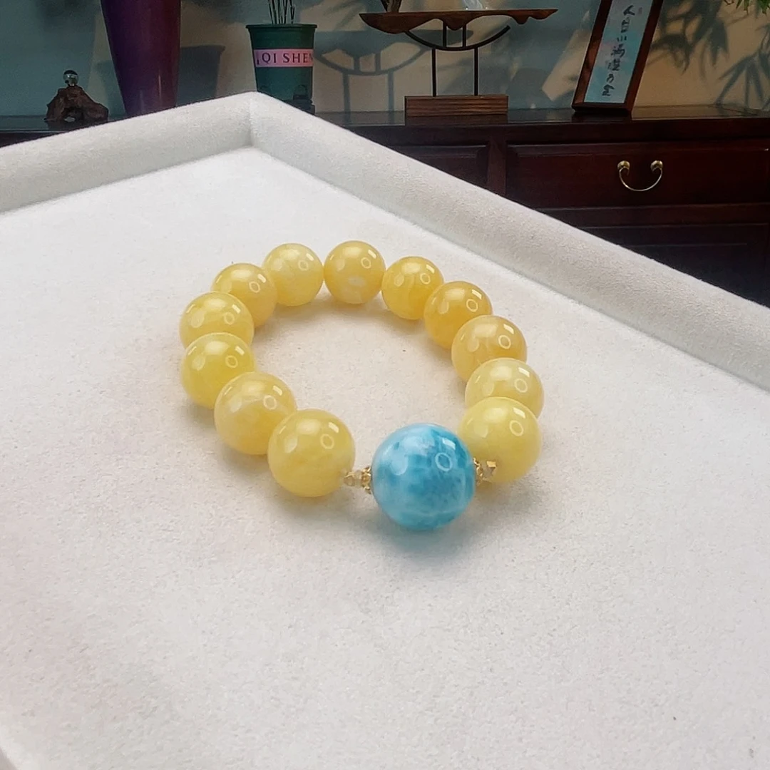 未镶嵌蜜蜡手链蜜蜡