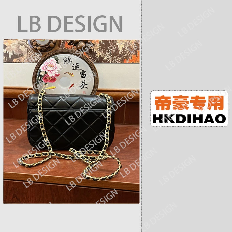 DESIGN【韩5026黑色20CM】手工打造真皮高端定制女士包