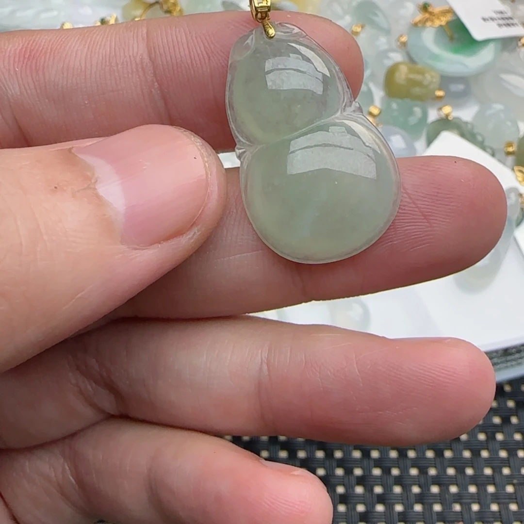 【闪购商品】翡翠吊坠(不含链)18K金镶嵌葫芦