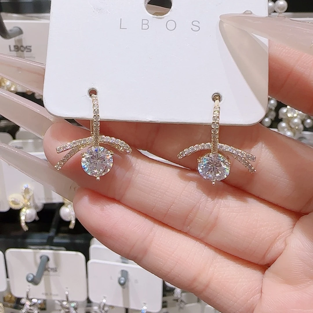 锆石铜合金925银耳环