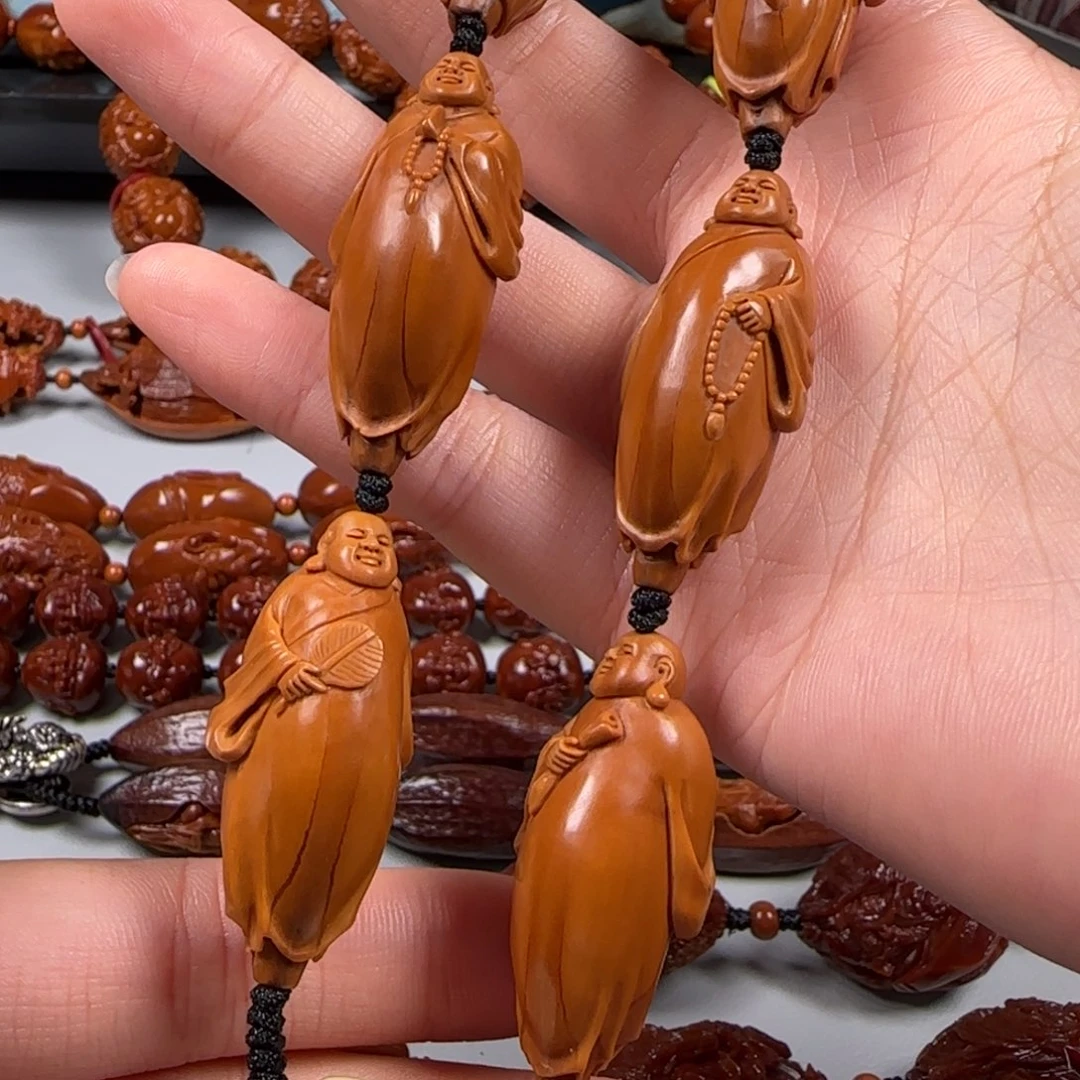 手串橄榄核水晶核六合弥勒手持