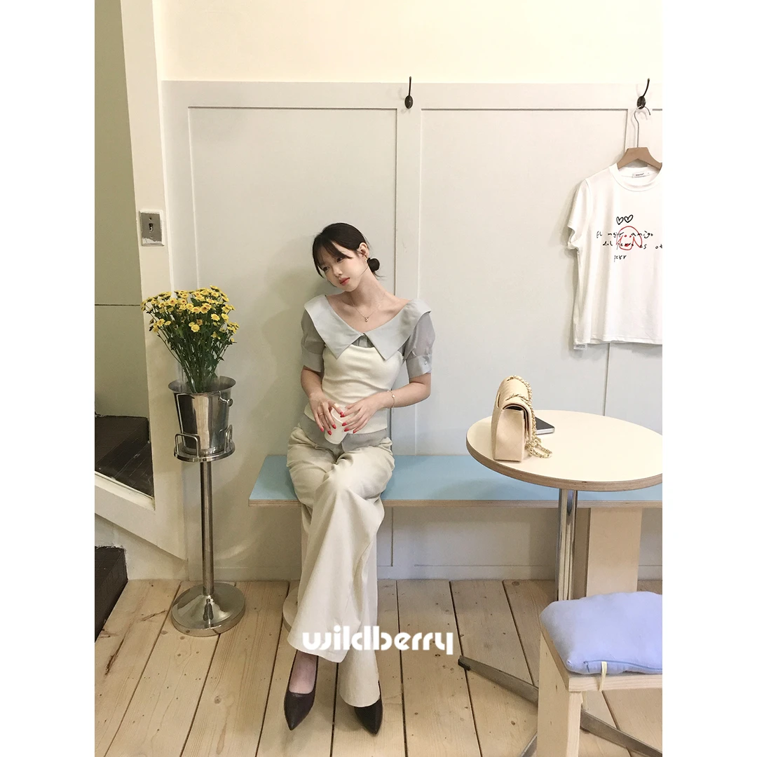 【小野莓】7月7日夏季休闲长裤女新款高腰显瘦阔腿直筒长裤BN913764