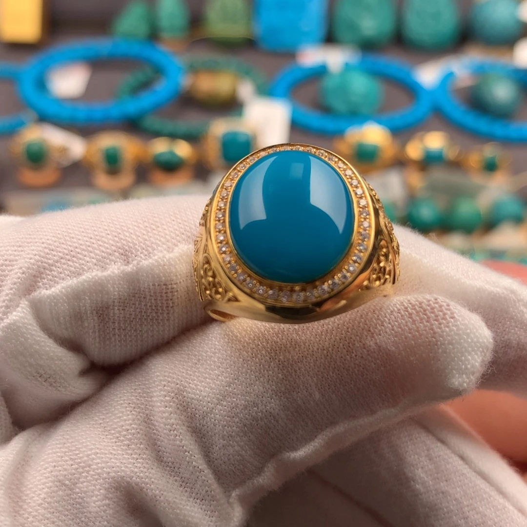 绿松石18K金镶嵌绿松石