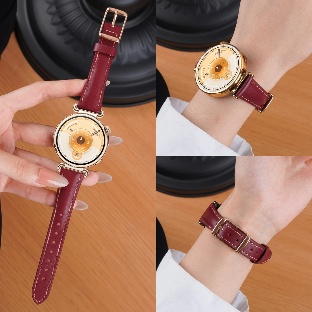 适用华为GT6手表真皮表带watch5显瘦小牛皮GT5腕带运动GT4智能女