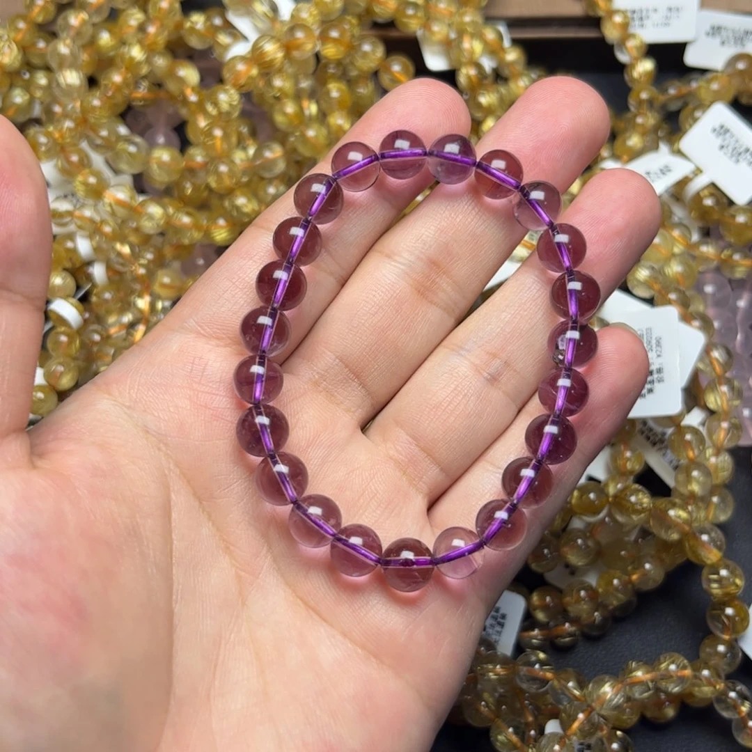 汽***）未镶嵌手串紫晶紫水晶8mm