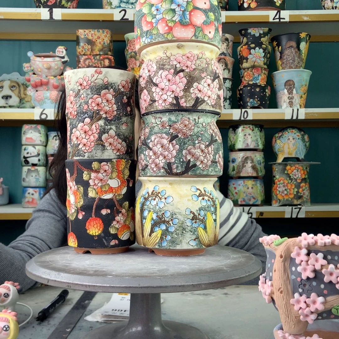 ****字陶景德镇手工花盆466