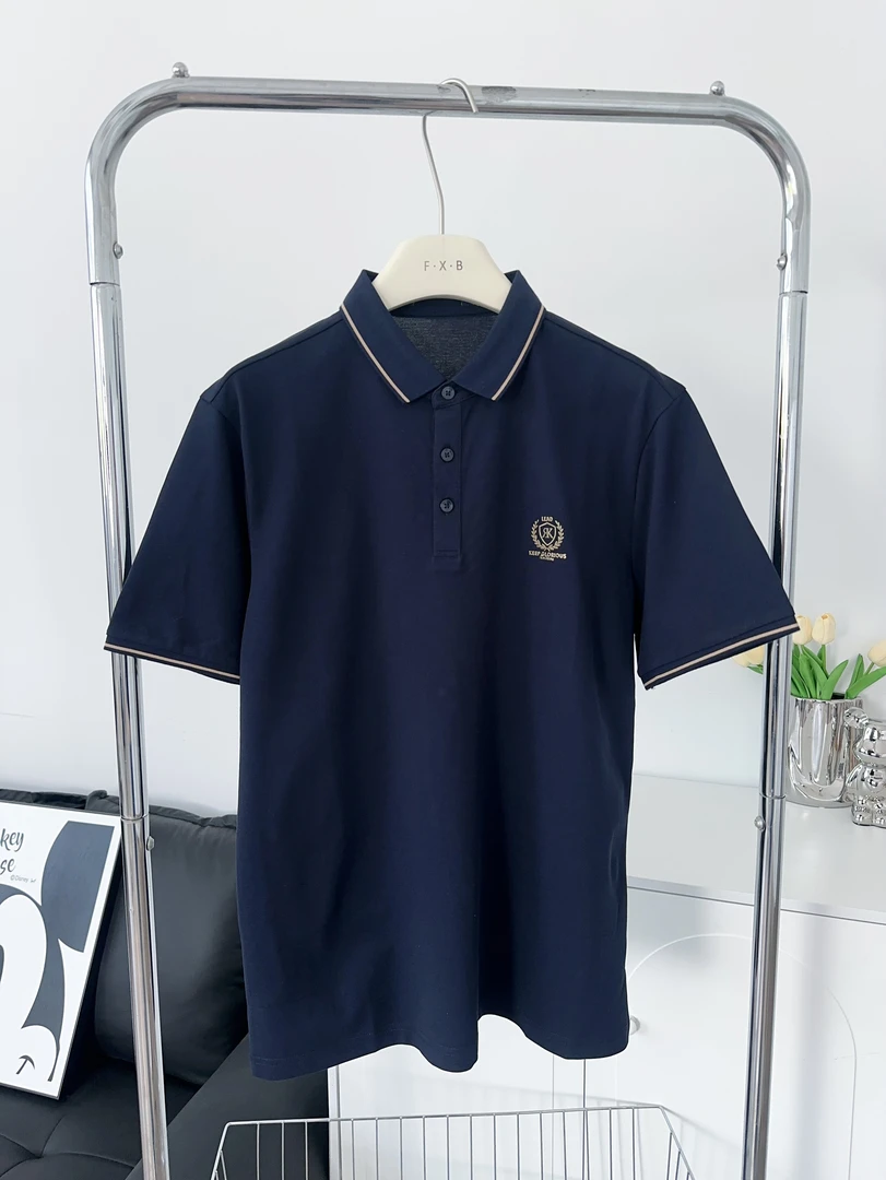 147男士冰爽棉凉感休闲麦穗印花夏季短袖POLO衫宽松型常规