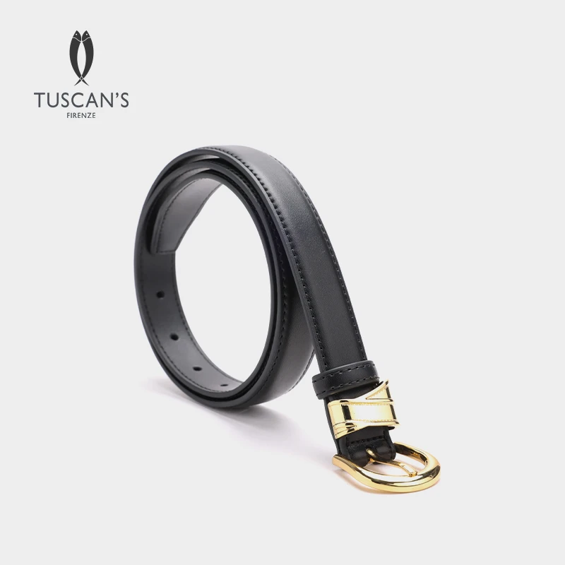 TUSCAN'S简约百搭牛皮多孔位女士皮带腰带箱包配件时代集团
