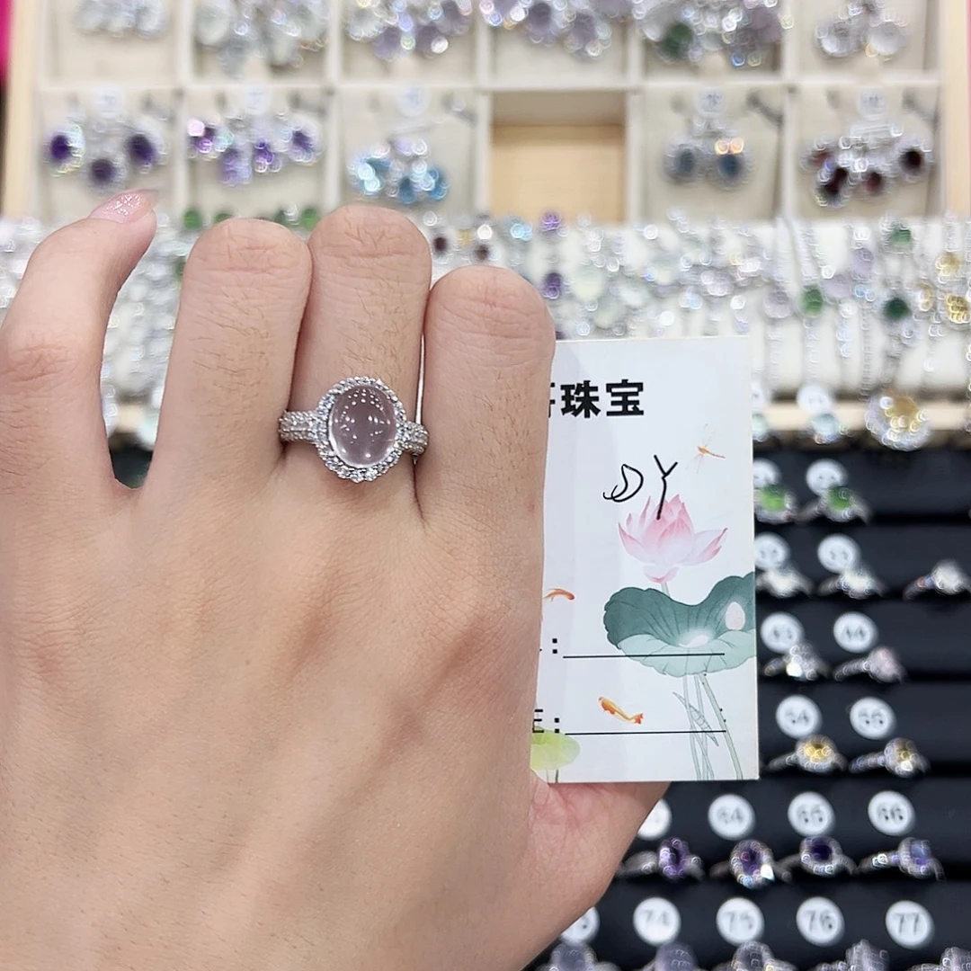 ****.岫玉银S925镶嵌戒指