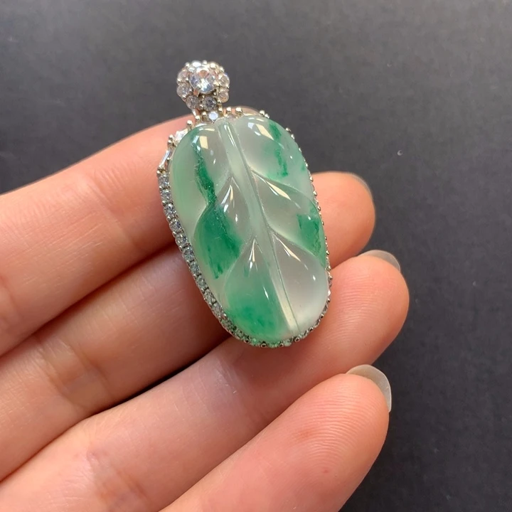 石英质玉银S925镶嵌颈饰