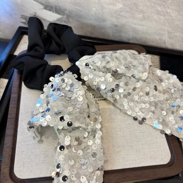 蝴蝶结字母飘带发圈FQ203