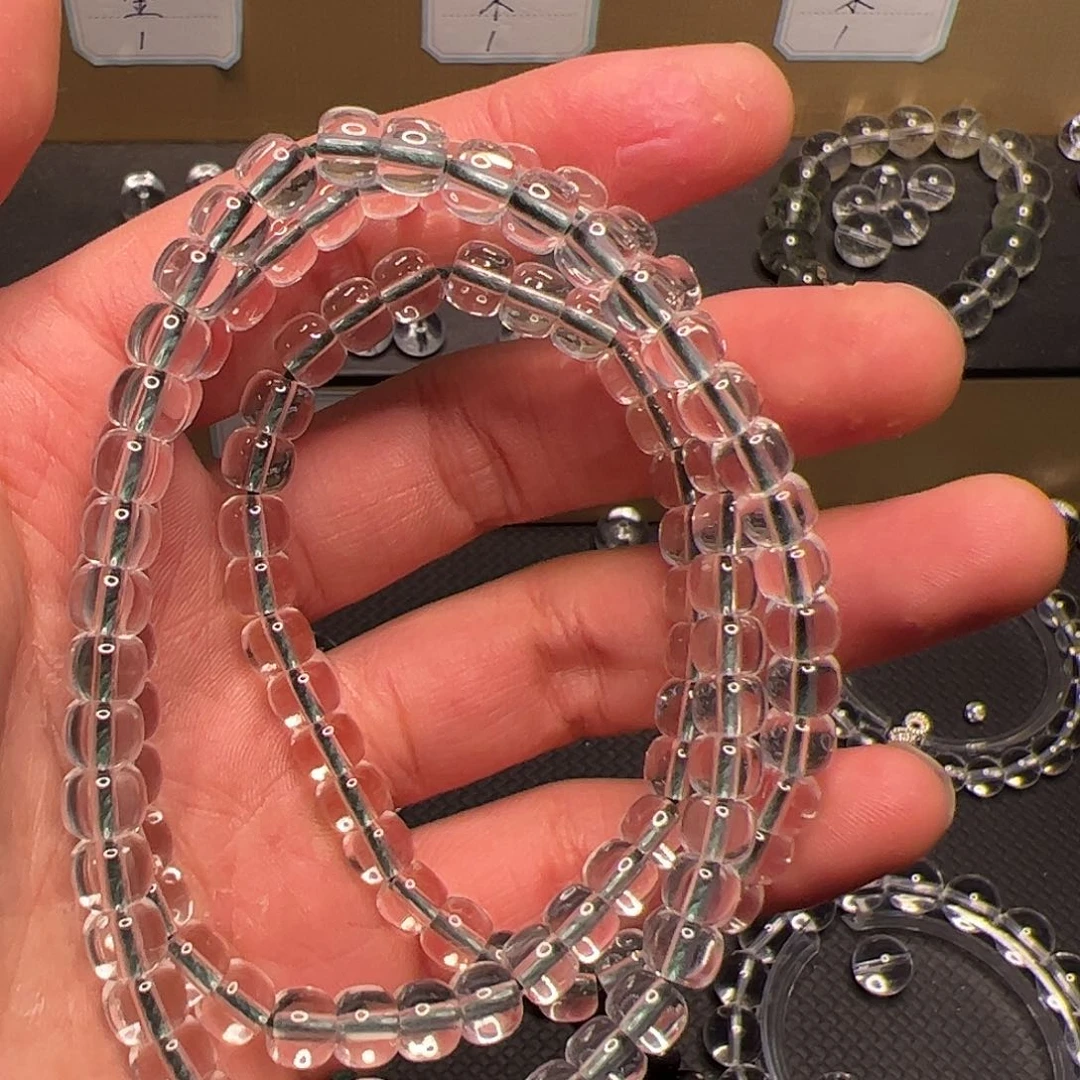 水晶手链未镶嵌小**z白水晶6mm全净体108老型珠