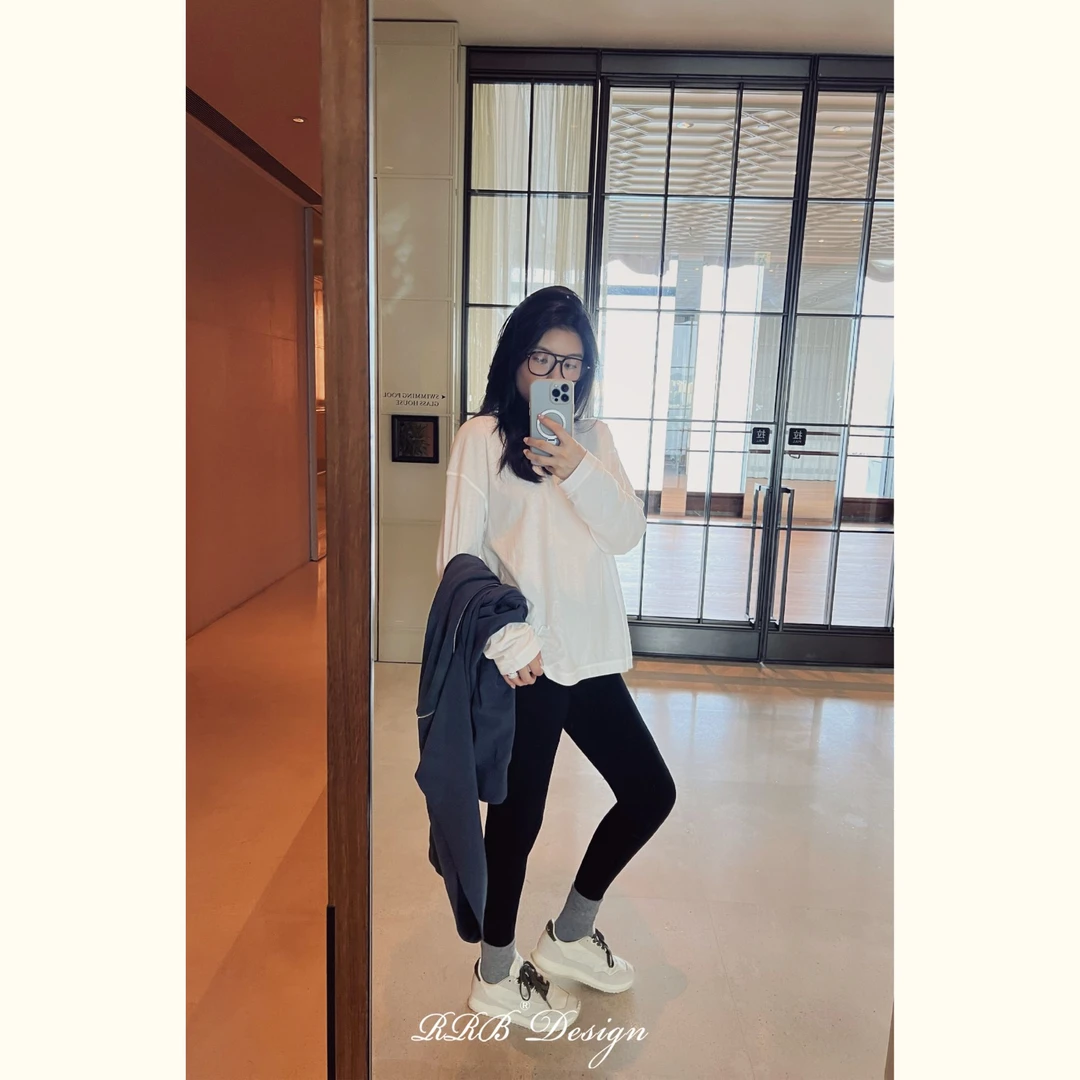 RRB Design 「高阶T」100匹马棉专机缝线宽松显瘦基础打底长袖上衣