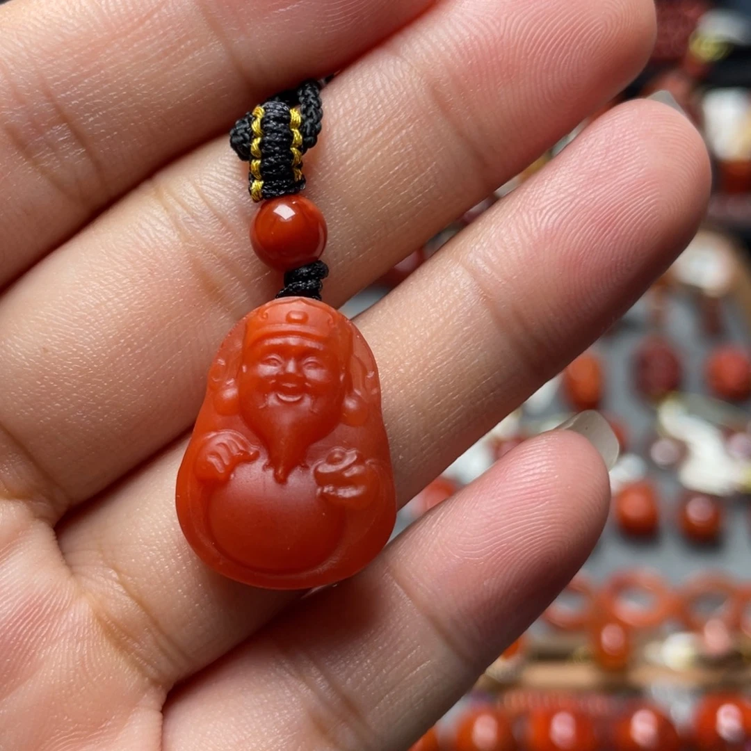 南红玛瑙未镶嵌财神爷