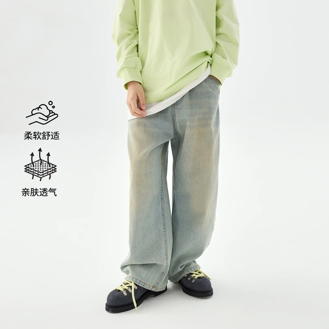 童装男童春秋牛仔裤2025新款大童春装男孩裤子儿童长裤帅气潮