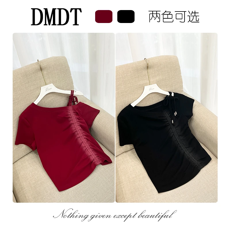 【DMDT潮牌】新品“灵活多变”圆领抽绳短袖显瘦休闲T恤B1992