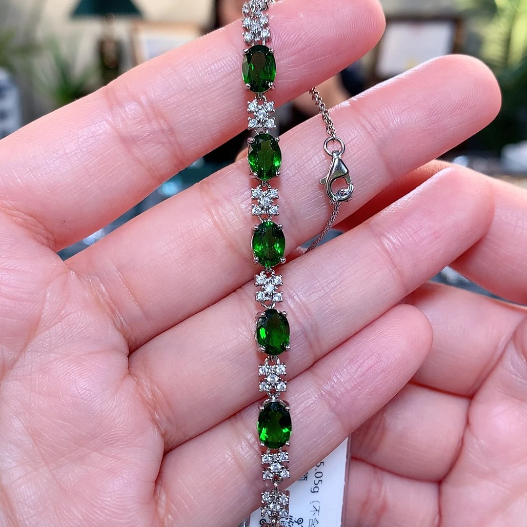 【闪购商品】透辉石手链银S925镶嵌透辉石手链